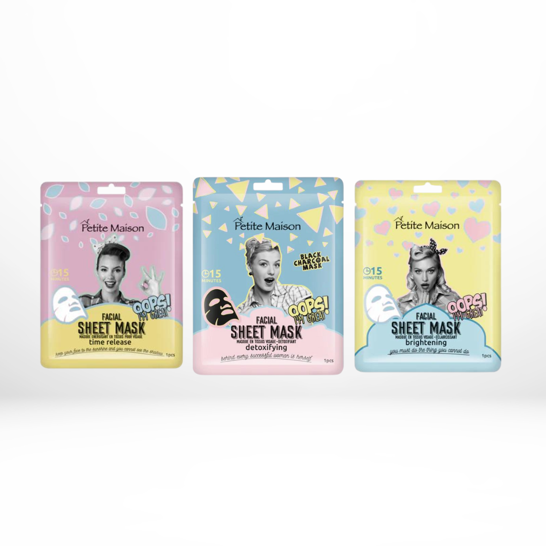 Petite Maison 3-Piece Sheet Mask Set – Brighten & Detox