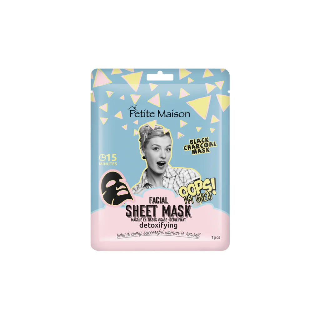 Facial Sheet Mask Pack 6 Pieces - Brightening, Detoxifying, Time Release, Moisturizing, Purifying, Energizing