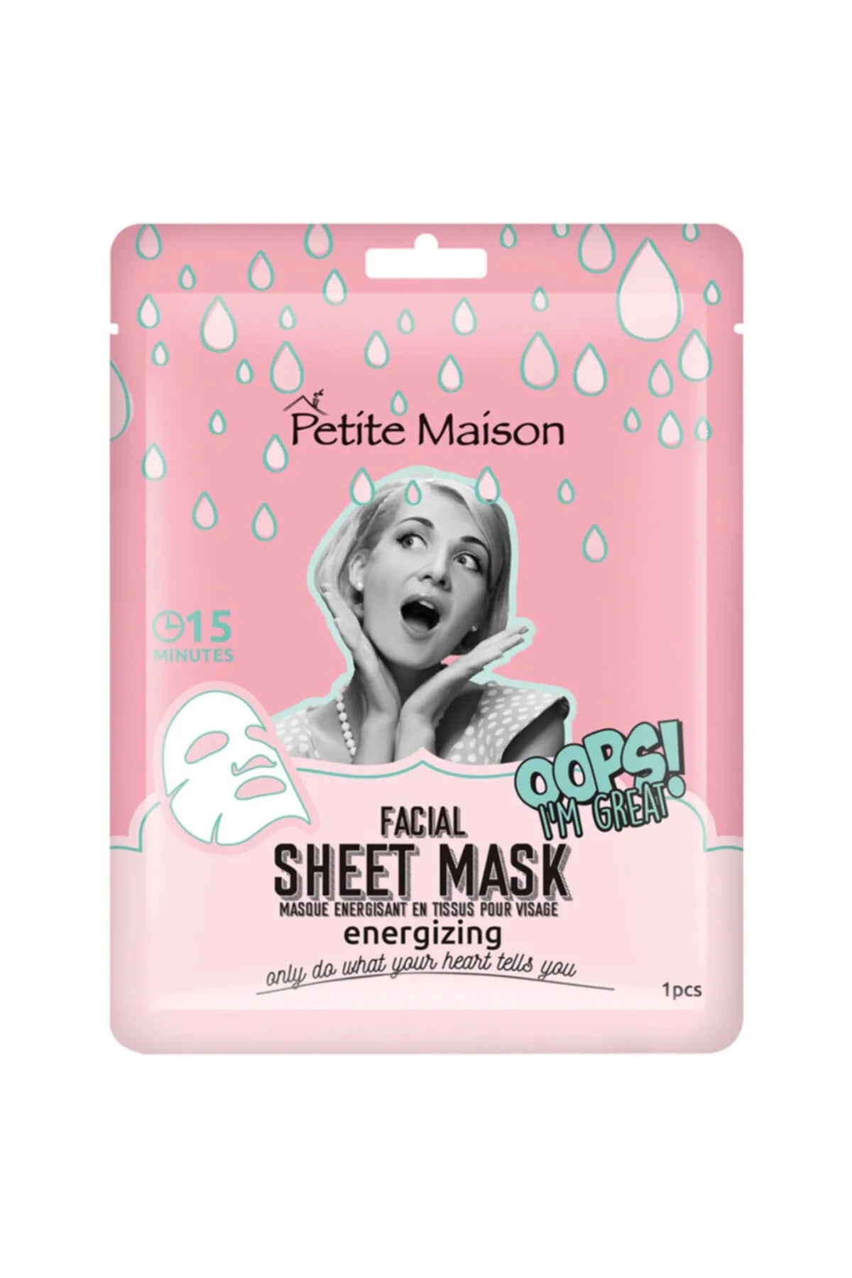 Facial Sheet Mask Pack 6 Pieces - Brightening, Detoxifying, Time Release, Moisturizing, Purifying, Energizing