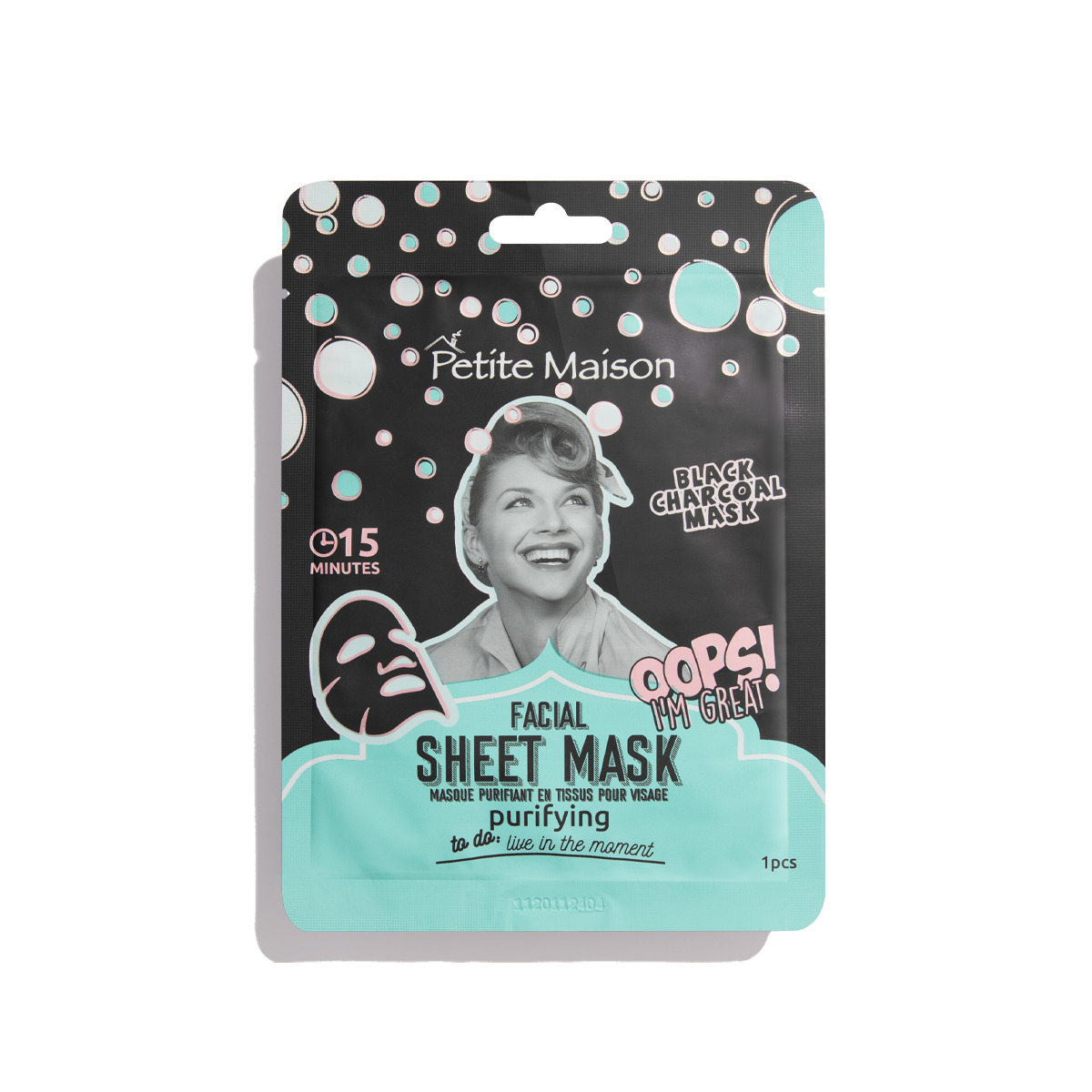 Facial Sheet Mask Pack 6 Pieces - Brightening, Detoxifying, Time Release, Moisturizing, Purifying, Energizing 