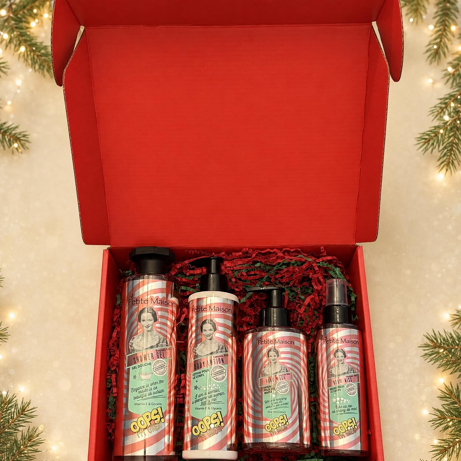 Petite Maison pomegranate four-piece bath and body gift set — product photo 4